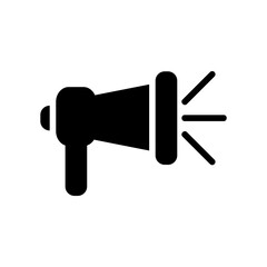 Megaphone icon vector illustration in solid style about multimedia for any projects