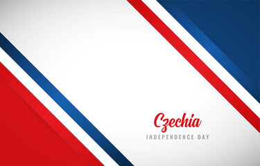Happy Independence day of Czechia with Creative Czechia national country flag greeting background