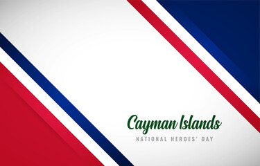 Happy national heroes day of Cayman Islands with Creative Cayman Islands national country flag greeting background