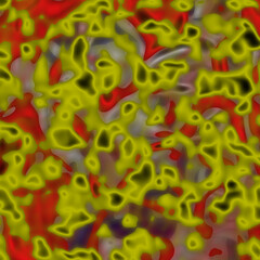 Yellow red swirls, texture, design, virus shapes, background