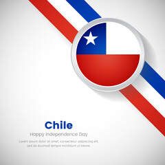 Creative Chile national flag on circle. Independence day of Chile country with classic background