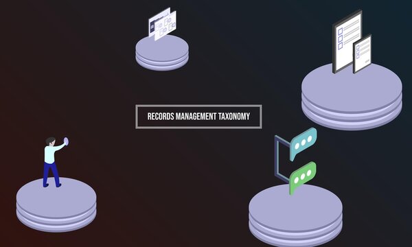 Records Management Taxonomy Concept On Abstract Design