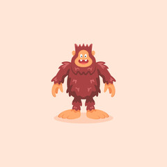 Bigfoot sasquatch cartoon illustration