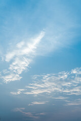 Naklejka na ściany i meble blue sky with white soft clouds