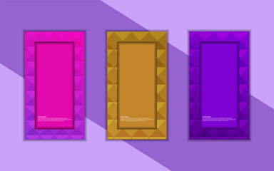 Abstract Colorful Triangle geometric Background Border and Frame. Usable For Banner, Poster, Presentation, Social Media Story Template. Vector Graphic Illustration.