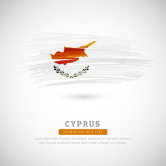 Brush flag of Cyprus country. Happy independence day of Cyprus with grungy flag background