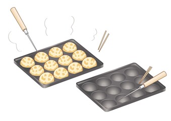 たこ焼き, たこ焼き鉄板, ピック, 楊枝