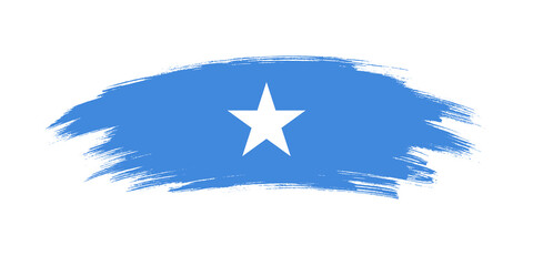 Obraz na płótnie Canvas Artistic grunge brush flag of Somalia isolated on white background
