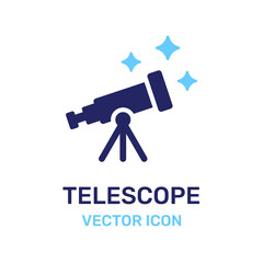 Telescope icon vector illustration on white background