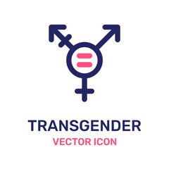 Transgender, LGBT rights symbol icon vector