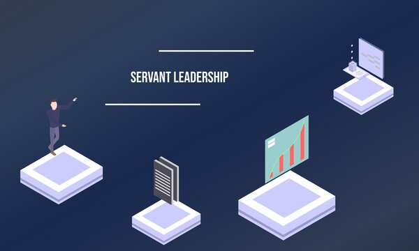 Servant Leadership Concept On Abstract Design