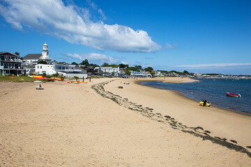 View of beach in Provincetown, Massachusetts with beautiful sky.