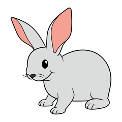 Fototapeta na wymiar Cartoon Bunny Rabbit Vector Illustration