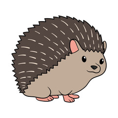 Isolated Cartoon Hedgehog Vector Illustration