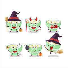 Halloween expression emoticons with cartoon character of cornflakes