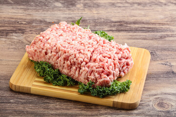 Raw pork minced meat for cooking
