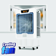Cooling fan mockup in 3d illustration 
