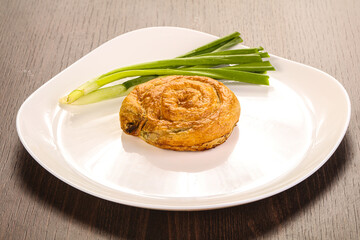 Paff pastry snail with meat