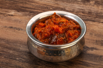 Eggplant saute with tomato and herbs