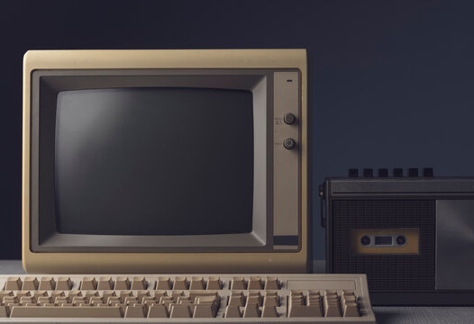 Vintage Personal Computer On A Desktop