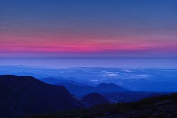 日本の夜明け（蔵王山から仙台方面を望む）