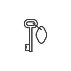 Vintage key line icon