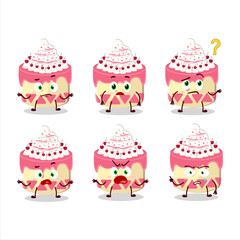 Cartoon character of sweety cake cherry with what expression