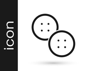 Black Sewing button for clothes icon isolated on white background. Clothing button. Vector