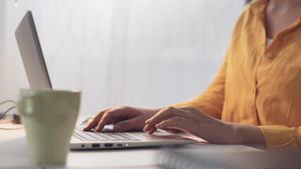 Woman working with a laptop