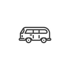 Retro minivan line icon
