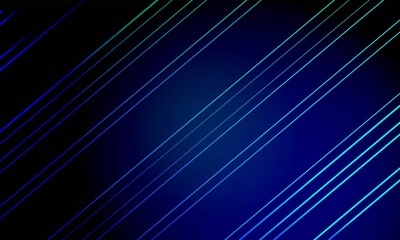 Abstract Background with Blue and Green Line on Black Background.