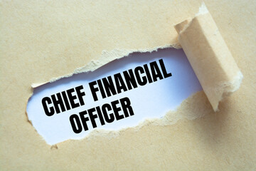 Text sign showing CHIEF FINANCIAL OFFICER