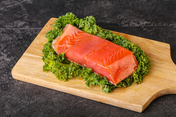 Salmon fillet slice for cooking