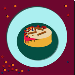 orange, berries, figs, delicate cream, cakes, dessert, brightness, holiday, taste, wedding, birthday, anniversary