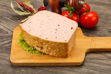 Homemade baked traditional meat loaf