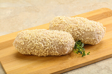 Raw chicken cutlet for roast