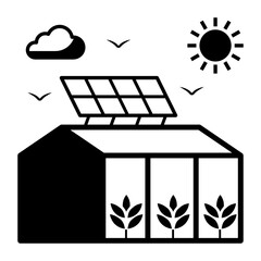 Greenhouse Concept Vector color Icon Design, Smart agriculture symbol on white background, Digital agriculture Sign, satellite farming stock illustration