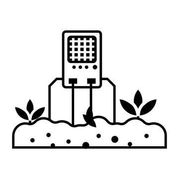 Farmland Environmental Monitoring Concept Crop Growth Sensor Vector Color Icon Design, Smart Agriculture Symbol On White Background, Digital Agriculture Sign, Satellite Farming Stock Illustration