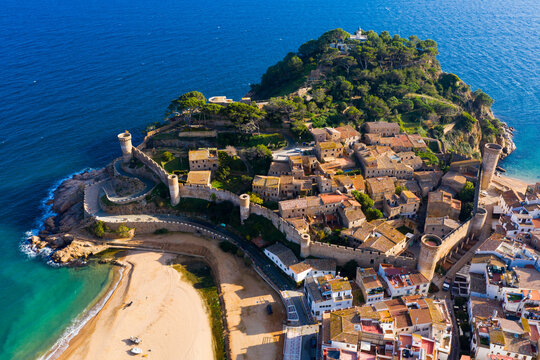Scenic view of the city of Tossa de Mar in the province of Girona. Spain