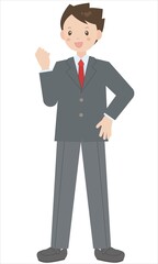 制服（ブレザー）の男子学生A 