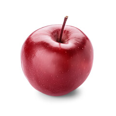 Fresh red apple on white background