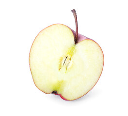 Piece of fresh red apple on white background