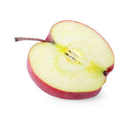 Piece of fresh red apple on white background