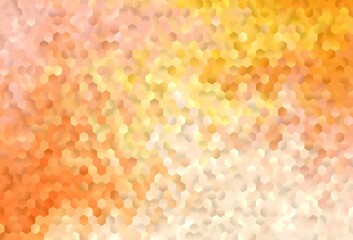 Light Orange vector background with set of hexagons.