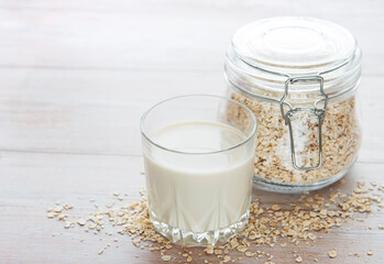 Vegan oat milk, non dairy alternative milk