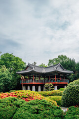 Fototapeta premium Jukdobong Park Korean traditional pavilion in Suncheon, Korea (Translation is Yeonjaru)