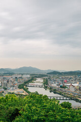 Suncheon city view from Jukdobong Park in Suncheon, Korea