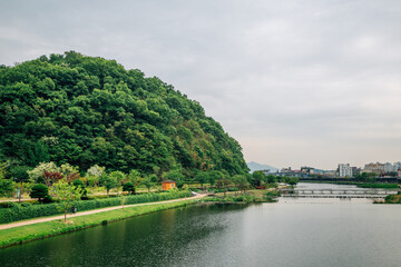 Fototapeta premium Jukdobong Park and river in Suncheon, Korea