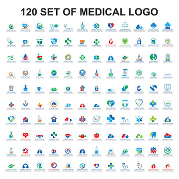 set of medical logo , set of pharmacy vector