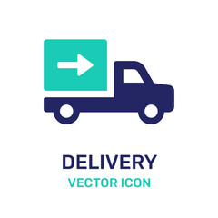 Shipping delivery truck icon symbol. Vector illustration